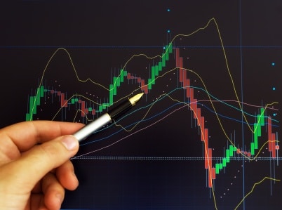 Conceptual image about stock exchange market and graph price analysis .