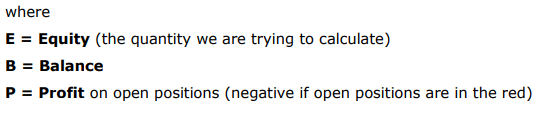 formula: E = B + P