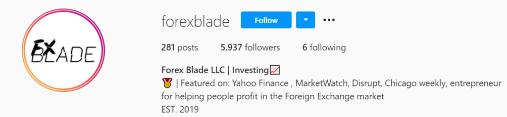 Forex Blade LLC Instagram account