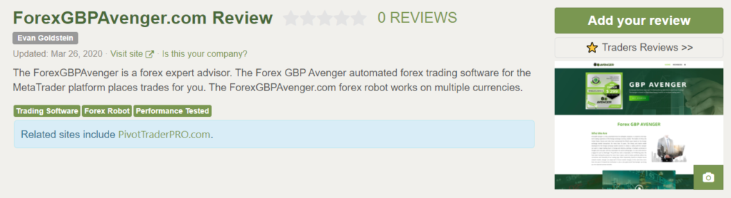 Forex GBP Avenger People feedback