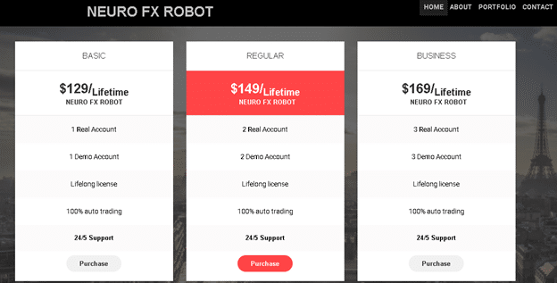 Neuro FX Robot packages