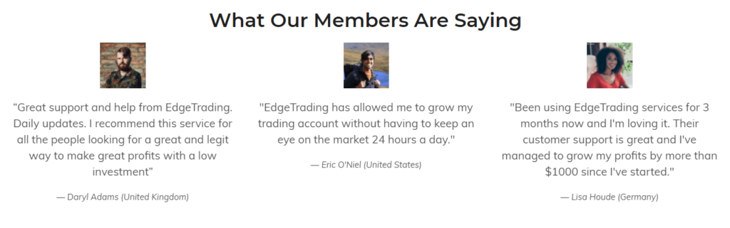 Edge Trading People feedback