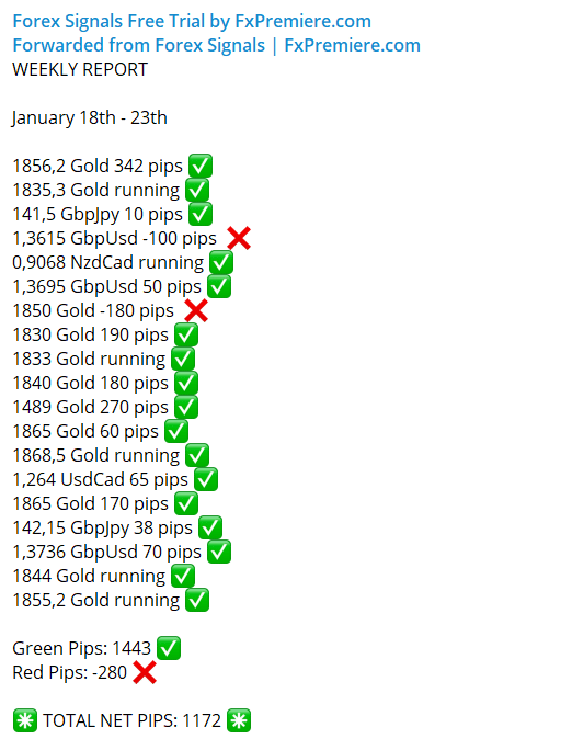 FX Premiere Trading results