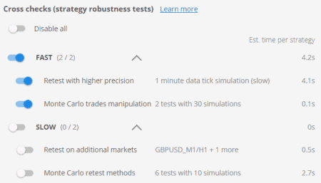 StrategyQuant X - Cross Checks test