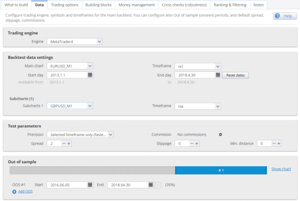 StrategyQuant X - settings