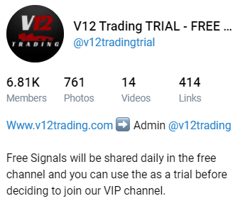 V12 Trading Telegram channel