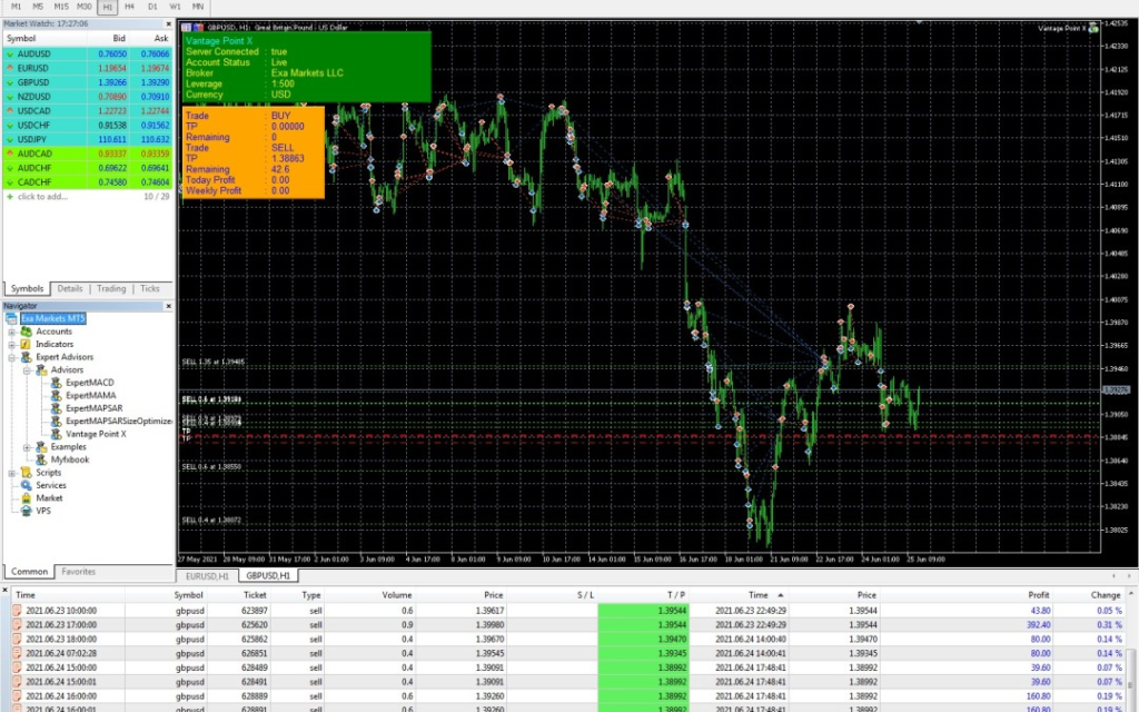 Vantage Point X trading results