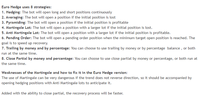 Strategies used by Euro Hedge.