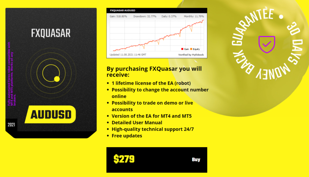 FXQuasar pricing details.