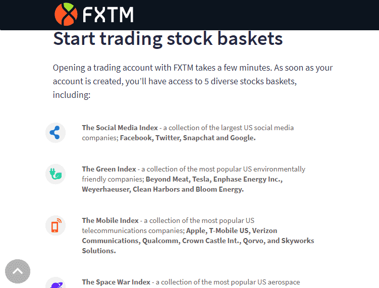 FXTM’s stock basket
