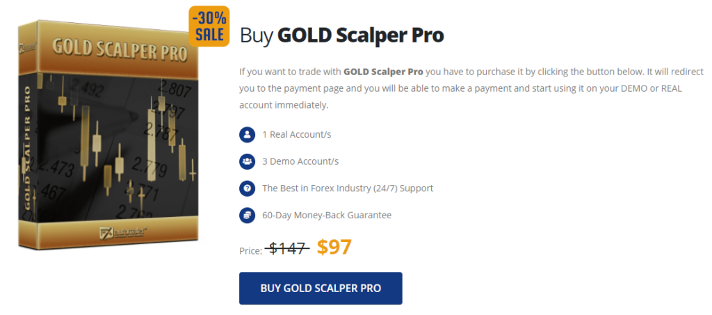 Gold Scalper Pro pricing details.