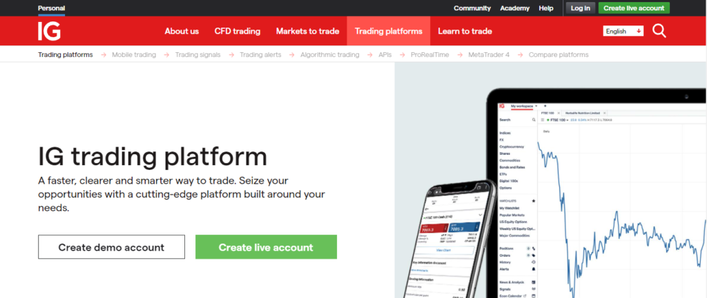 IG Markets - Trading platforms