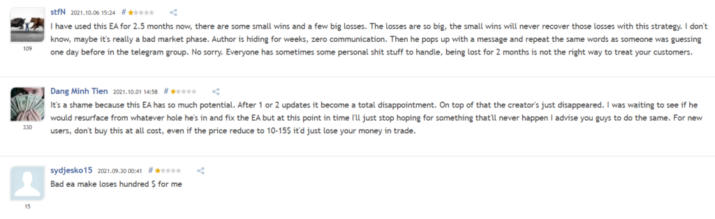 User reviews for Stenvall Mark III on MQL5.