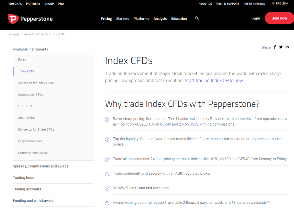 Pepperstone - Index CFDs