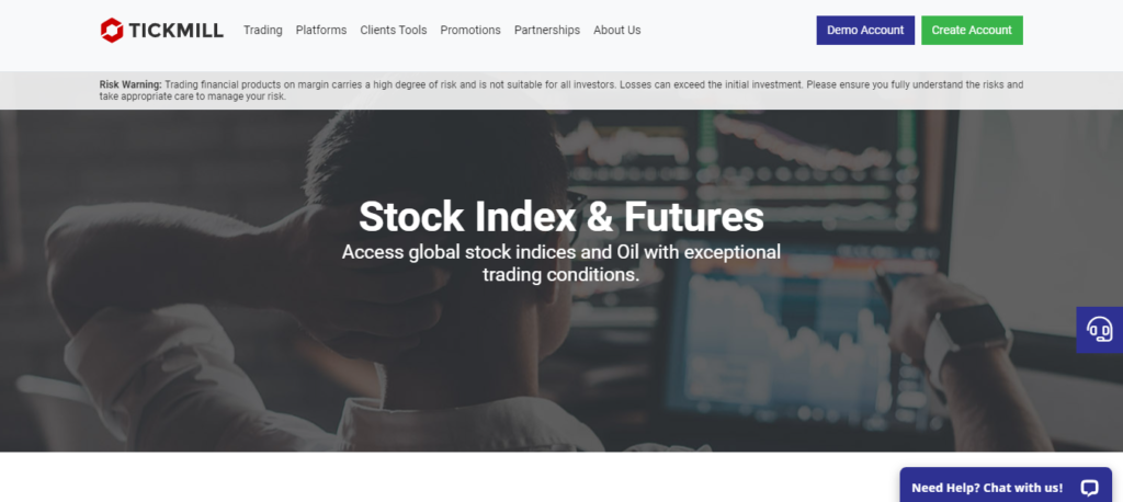 Tickmill - Stock indices and oil