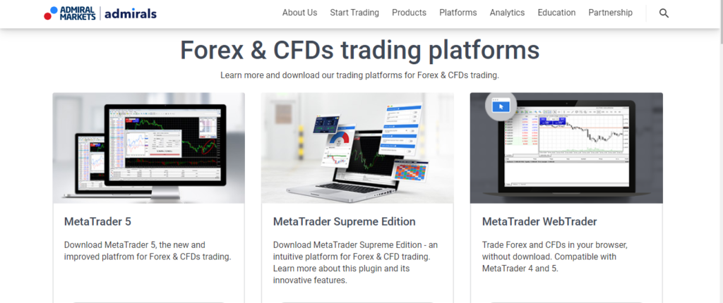 Admiral Markets - Trading platforms