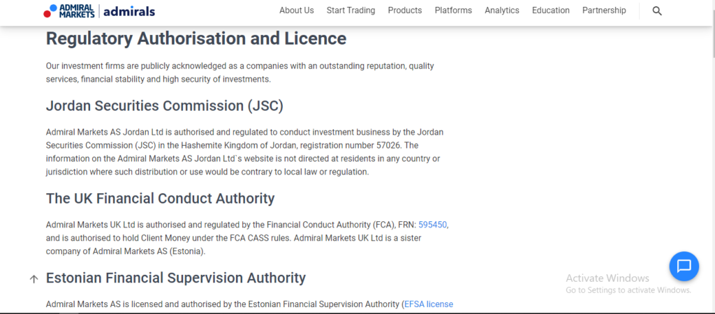 Admiral Markets - Regulations