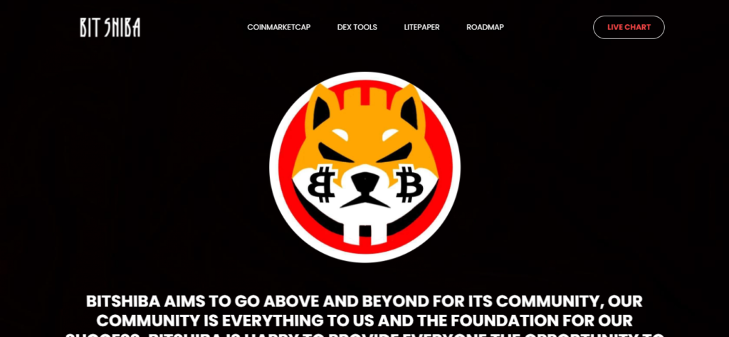 The BitShiba landing page.