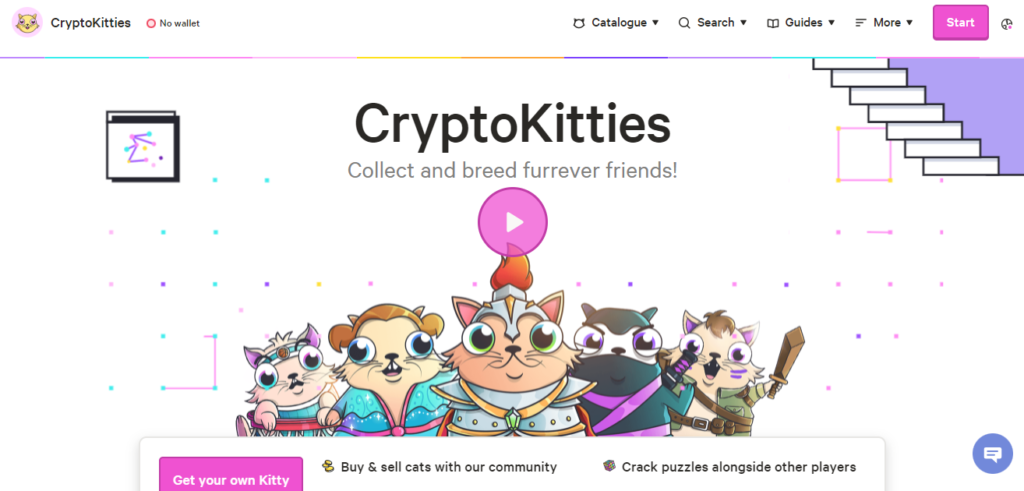 CryptoKitties home page