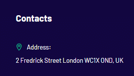 Address location on the website.