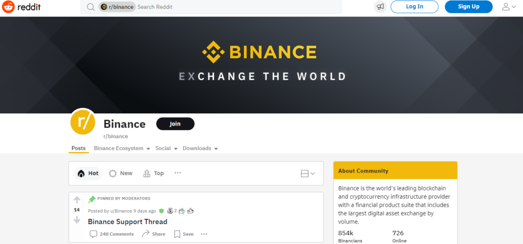 r/Binance start page