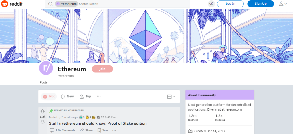 r/Ethereum home page