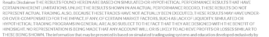 Results disclaimer.