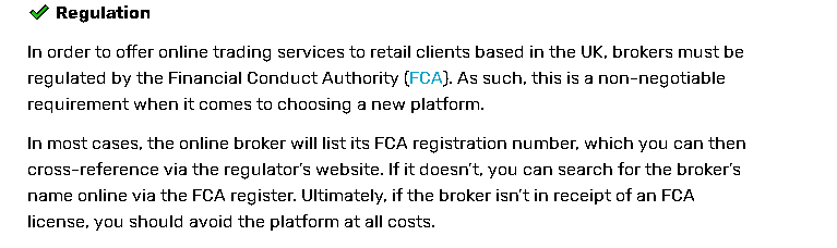 Regulation info on the Learn 2 Trade website.